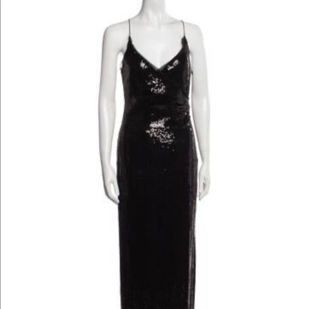 Nicole Miller Full Sequin Plunge Neckline Dress